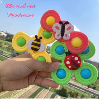 [HÀNG LOẠI 1] Set 3 con quay spinner, chong chóng dính tường, âm thanh vui nhộn cho bé