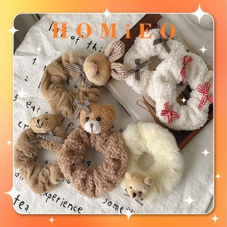 Dây Buộc Tóc Cột Tóc Scrunchies Lông Nhung Phong Cách Hàn Quốc Homieo