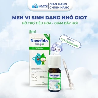 Novocare Novofido drops 5ml men vi sinh cho bé bổ sung lợi khuẩn, cân bằng hệ vi sinh, hỗ trợ tiêu hóa, giảm đầy hơi 5ml