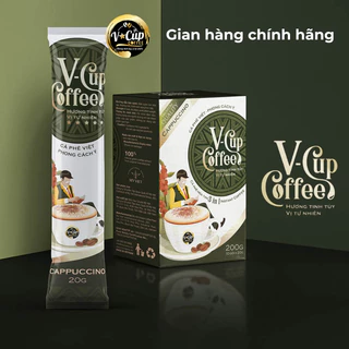 Cà phê hòa tan Cappuccino V-Cup Coffee phong cách Ý hương vị hảo hạng 200gr 10 gói