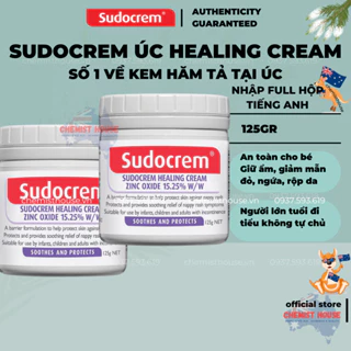 Sudocrem Úc Kem Chống Hăm Chàm Ban Đỏ Ngứa Cho Bé Sơ Sinh, Trẻ Em & Người Lớn Tuổi Đi Tiểu Không Tư Chủ Hộp 125Gr HSD Xa