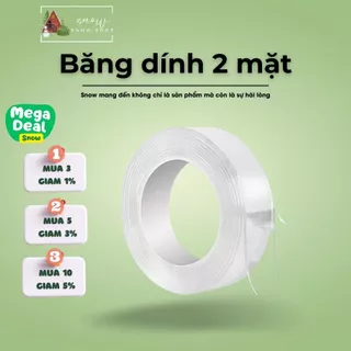 Băng dính 2 mặt, băng keo Nano trong suốt, siêu dính, siêu chắc chăn, dán tường dính mọi bề mặt tiện lợi