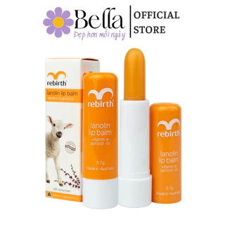 Son Dưỡng Môi Nhau Thai Cừu Rebirth Lanolin Lip Balm Với Vitamin E và Dầu Mơ 3.7g - Bella Official