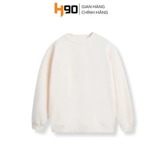 Áo Nỉ Dài Tay Nam Nữ Unisex H90, Áo Sweater Basic Trơn Cổ Tròn Chất Nỉ Da Cá Dáng Regular Form Rộng HSWF001