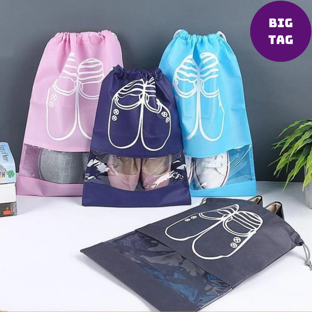 túi vải đựng giày dép có dây dút tiện lợi, túi đựng giày dép du lịch chống thấm nước P047