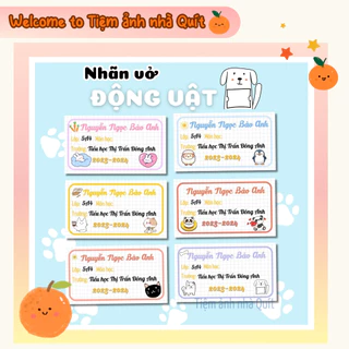 Set 12 nhãn vở in tên theo yêu cầu