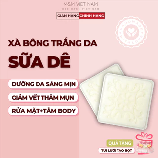 Xà Bông Sữa Dê Hữu Cơ M&M, Handmade, Tắm Trắng Da, Sáng Da, Giảm Thâm, Xà Phòng Giảm Mụn Lưng Thoáng Lỗ Chân Lông