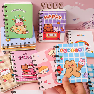 Sổ tay A7 mini lò xo, 160 trang, ghi chép note book họa tiết dễ thương, nhỏ gọn , dể bỏ túi, tiện dụng