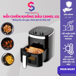 Nồi chiên không dầu 12L Sonahouse công nghệ đối lưu công suất lớn chống dính an toàn