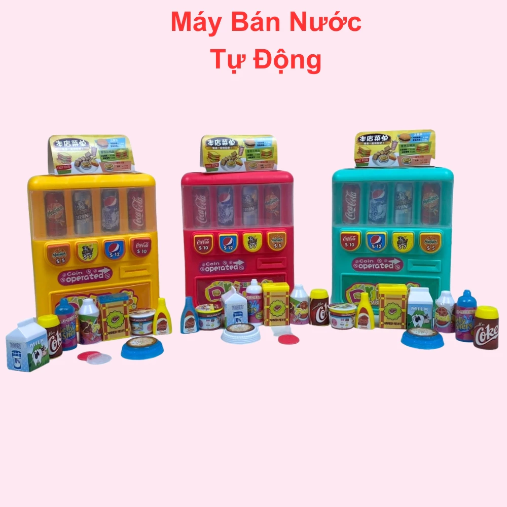 Máy bán nước tự động đồ chơi nhiều màu sắc cho bé vui chơi đồ hàng cùng với bạn bè