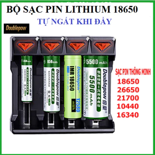 Bộ sạc pin 18650 DOUPLEPOW UK41 4 KHE SẠC tự ngắt khi đầy bảo vệ pin có đèn báo sạc sạc nhanh