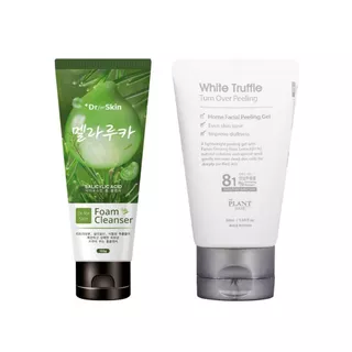 Combo sữa rửa mặt tràm trà Drforskin 100g + Tẩy da chết The Plant Base