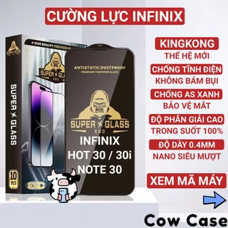Cường lực Infinix Hot 30, 30i, Note 30 Kingkong full màn | Miếng dán bảo vệ màn hình cho Techno Cowcase