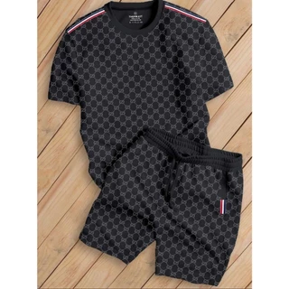 🔥Hot🔥 Set Cộc Nam GC Chất Vải Cotton Dày Mát, Bộ Quần Áo Cộc Tay Phối Họa Tiết Phong Cách Boy Phố