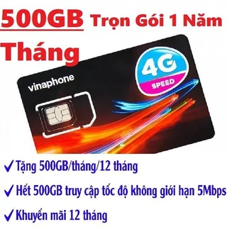 [ 1 Tỷ GB ] SIM 4G VINA TRỌN GÓI 1 NĂM KHÔNG PHẢI NẠP TIỀN D500 U1500 VD149 FHAPPY TD49 14BIG50Y YOLO100