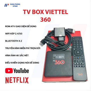 Box Tivi Viettel 360 ROM ATV ip952,Hp40a,Dv9135,Dv8535 [Truyền Hình- Youtube- Miễn Phí ]-Điều Khiển Giọng Nói