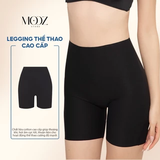 Quần legging lửng ngố cao cấp, Quần đùi nữ thể thao thun co giãn 4 chiều chất vải dày dặn