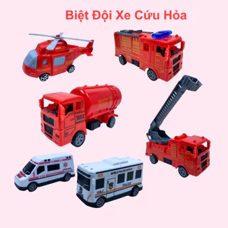 Bộ xe cứu hỏa đồ chơi ô tô cứu hỏa chạy đà cót chất liệu cao cấp màu sắc đẹp mắt cho bé sưu tập