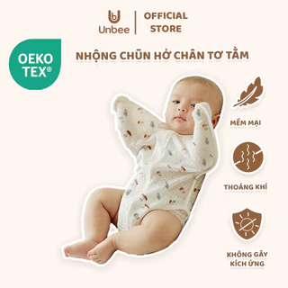 Nhộng Chũn Hở Chân Unbee Vải Tơ Tằm Chống Giật Mình Giúp Bé Ngủ Ngon, Thoải Mái Vận Động