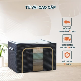 Hộp Vải Đựng Quần Áo Vải Khung thép  thùng đựng quần áo đồ lót đồ chơi hộp đa năng Kích Thước Lớn 80 L