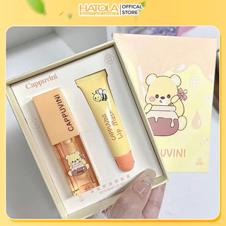 Set 2 son dưỡng môi mật ong căng bóng mềm mịn serum dưỡng môi mặt nạ ngủ môi Hatola