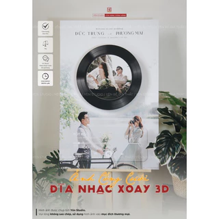 Ảnh Gỗ Đĩa Nhạc Xoay 3D Cổng Đám cưới - Quà Độc Lạ Ý Nghĩa Ngày Cưới  - Ảnh Thật 100% Chính Hãng