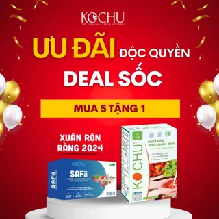 Muối rửa thực phẩm tươi Kochu diệt khuẩn khử mùi loại bỏ chất bẩn thuốc bảo vệ thực vật hộp 60 gói