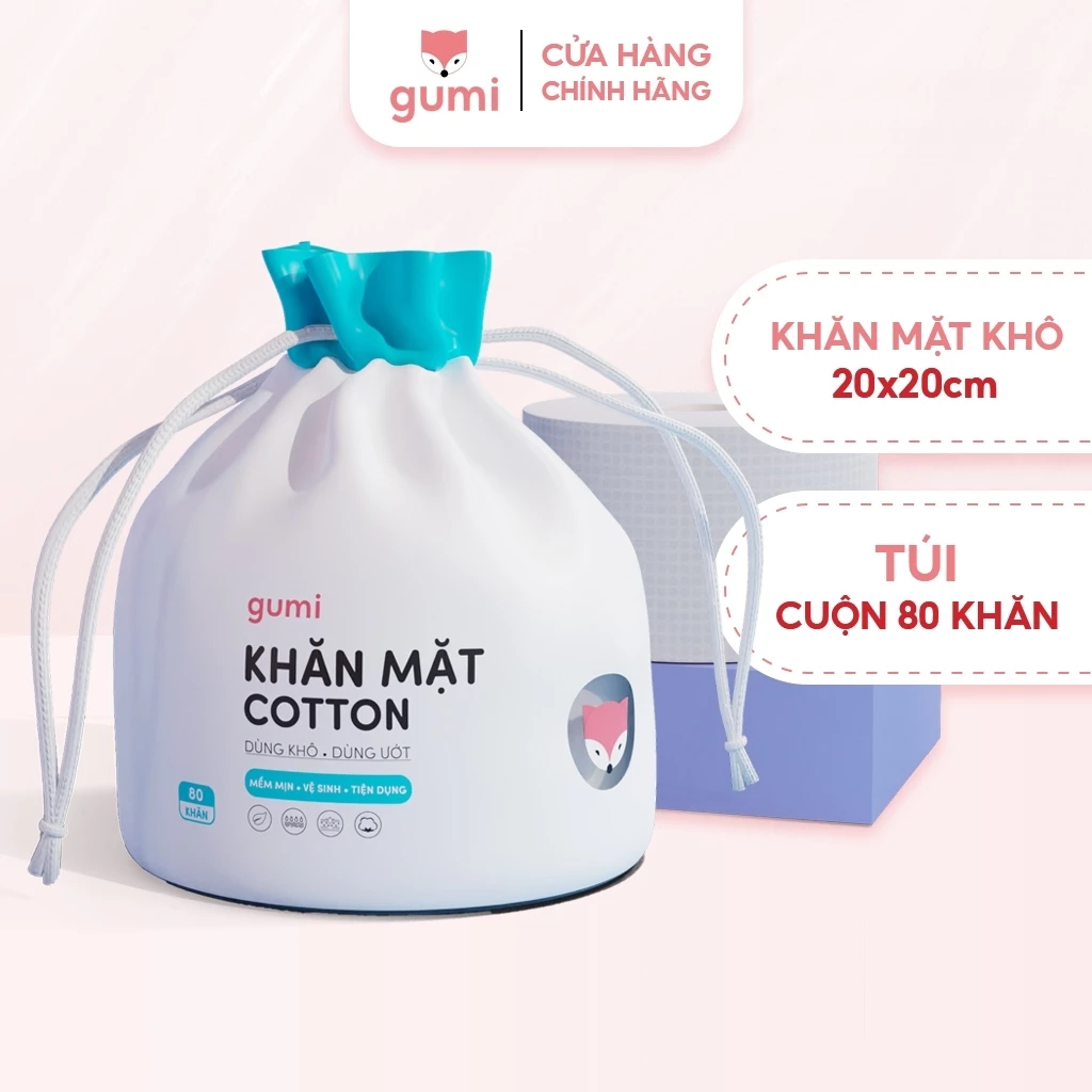 Khăn mặt khô Gumi dùng 1 lần lau khô, lau ướt - Khăn lau mặt dùng một lần