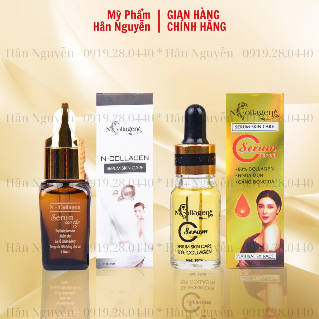 Serum dưỡng ẩm trắng da giúp sáng da mờ thâm nám tàn nhang NCollagen Hân Nguyễn 20ml