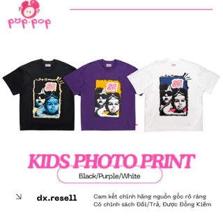 Áo Thun POPPOP KIDS PHOTO PRINT TEE (Black,White,Purple) Unisex dx.resell