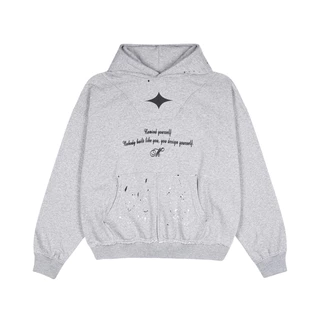 Hoodie xám vẩy sơn - Miracle Grey Paint Splatter Hoodie