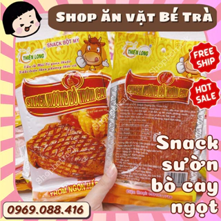 Snack hương bò thơm cay, sườn bò miếng ăn vặt cổng trường