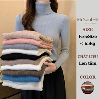 Áo len cổ lọ Misoul áo len cao cổ giữ nhiệt nhiều màu cho nữ 106