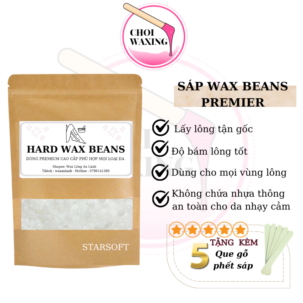 Sáp cao cấp siêu bám lông Coconut & Trong suốt] Sáp wax lông nóng Hard wax Beans