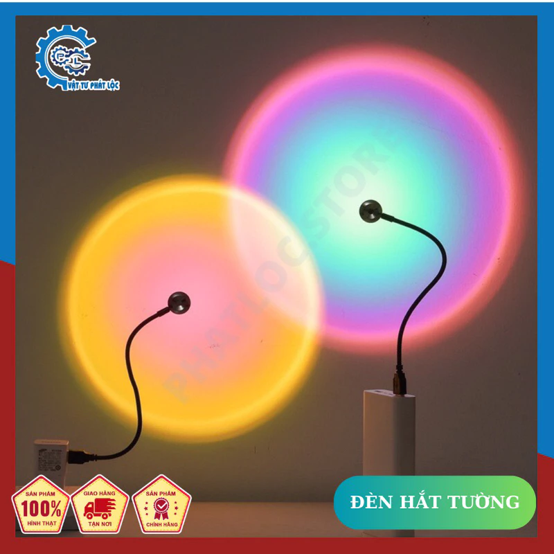 Đèn LED USB Chiếu Hoàng Hôn Đèn Ngủ Decor Phòng Ngủ Nhiều Màu Sắc