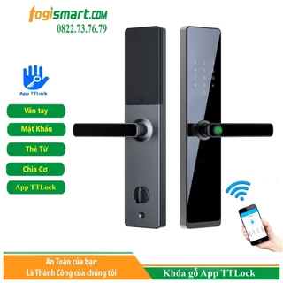 [Mã: G1] Khóa vân tay cửa Gỗ App TTLock