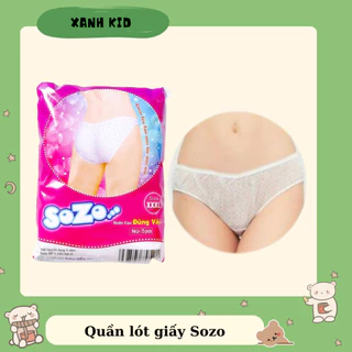 [1 Túi 5 chiếc ] Quần Lót Giấy Cotton Dùng 1 Lần Đáy Quần 2 Lớp SOZO tím ,Dùng Khi Đi Du Lịch, Mẹ Bầu Đi Sinh