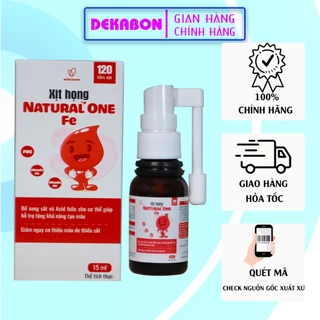 Xịt họng Natural One Fe lọ 15ml – Hỗ trợ bổ sung Sắt và Vitamin cho bé từ 0 tháng trở lên - DEKABON