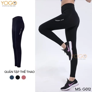 Quần tập gym yoga legging nữ cạp cao YOGO vải 2 lớp nâng v3 tôn dáng cao cấp G012