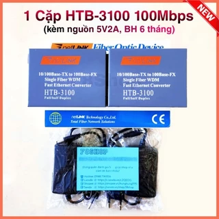 Bộ chuyển đổi quang điện Netlink HTB-3100AB 25km converter quang 1 sợi HTB 3100AB HTB 3100 HTB 3100A 3100B gồm 2 đầu AB