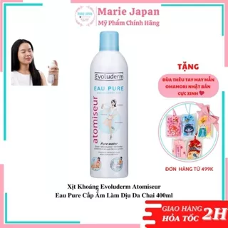 Xịt khoáng Evoluderm Atomiseur Eau Pure cấp ẩm làm dịu da chai 400ml