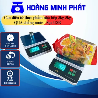 Cân Điện Tử Tiểu Ly Mini - Cân Thực Phẩm Nhà Bếp Chống Nước 3kg 5kg QUA, Bảo Hành 1 Năm. Mặt INOX