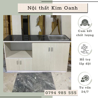 Tủ bếp mini mặt gạch có bồn gía rẻ rẻ- đẹp