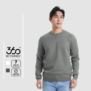 Áo len cashmere 360 Boutique trơn màu trắng xanh kiểu dáng basic cố tròn giữ nhiệt tốt - ALEOL432