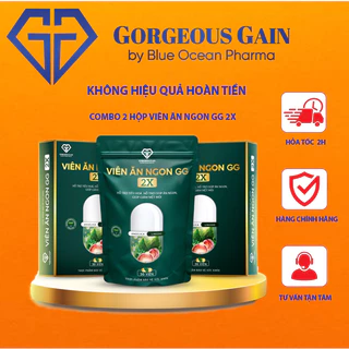 Combo 2LT Viên Ăn Ngon GG 2X hỗ trợ tăng cân an toàn hiệu quả cho bé từ 6 tuổi và người có cơ địa chai lỳ gầy kinh niên