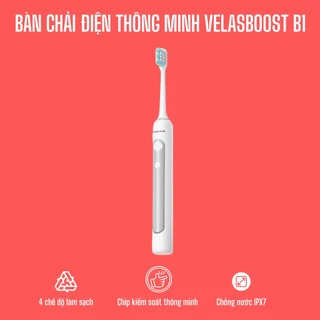 Bàn Chải Điện Thông Minh Velasboost B1, Chip Kiểm Soát Thông Minh, Chống Nước IPX7, Bảo hành 12 tháng lỗi 1 đổi 1