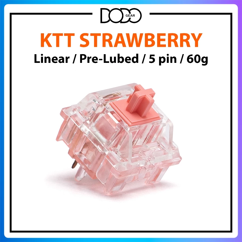 Switch KTT Strawberry 5 PIN Linear 62g công tắc bàn phím Switch KTT Dâu 5 pin DoDo Gear