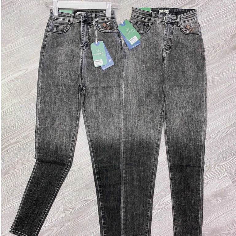 Quần jean nữ co giãn, quần bò lưng cao 9 tấc dáng ôm body cạp cao nhiều mẫu Bi_shop 173 ms513