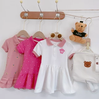 V01 - Váy bé gái Polo 3 màu chất liệu cotton cho bé gái diện dễ thương 8 -30kg