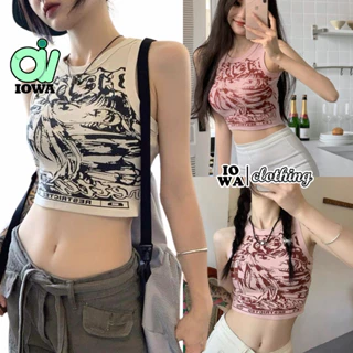 Áo Croptop BA LỖ TRUYỆN TRANH Chất Thun Gân Kiểu In Hình Sexy, Áo Thun Nữ Ôm Body Đẹp Tôn Dáng IOWA